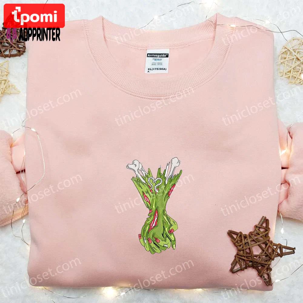 Zombie holding hands embroidered sweatshirt – valentine’s day hoodie best halloween gift ideas Embroidered Shirt