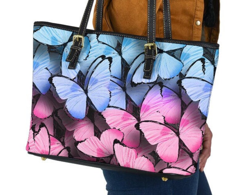 Butterfly leather handbag - shoulder tote bag 135