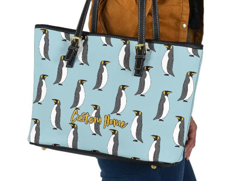 Penguins leather handbag - shoulder tote bag 169