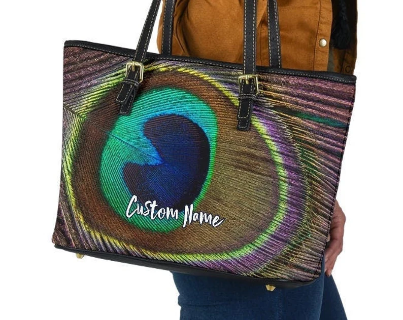 Peacock leather handbag - shoulder tote bag 184