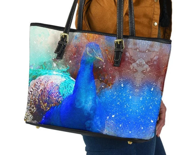 Peacock leather handbag - shoulder tote bag 186