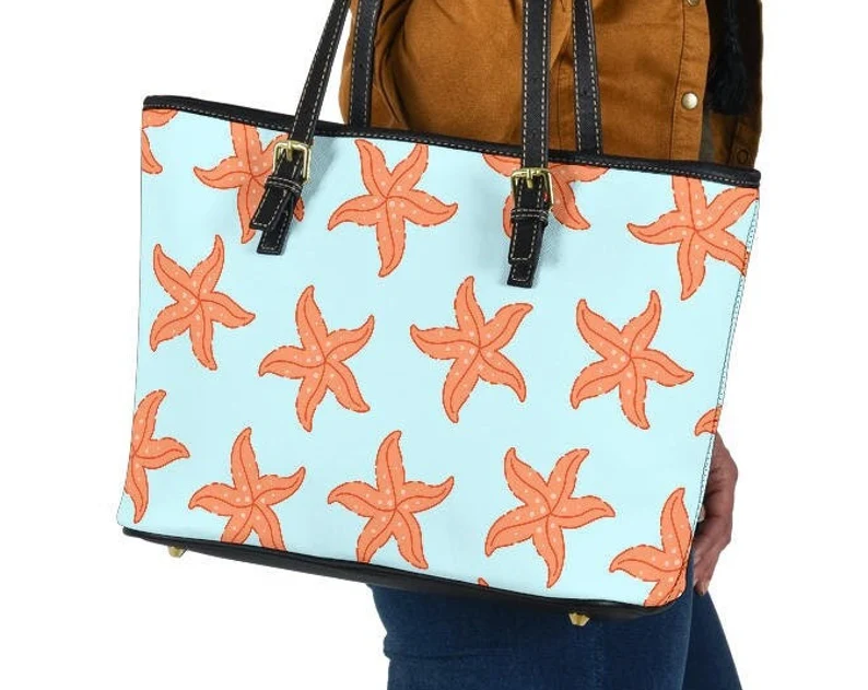 Starfish leather handbag - shoulder tote bag 191