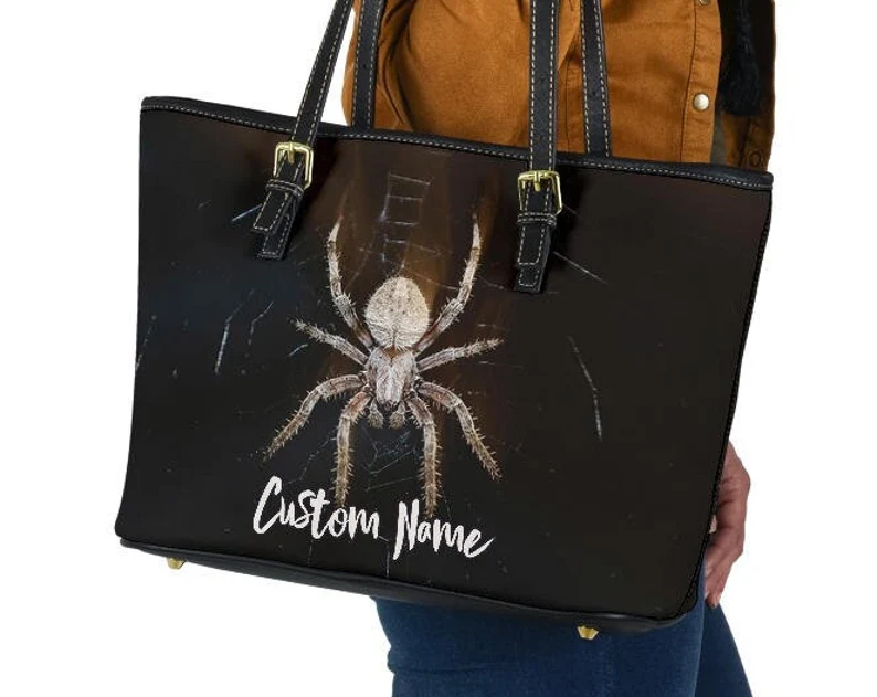 Spider leather handbag - shoulder tote bag 194