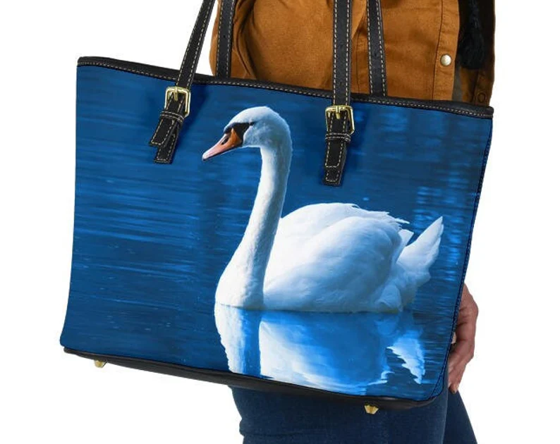 Swan leather handbag - shoulder tote bag 200