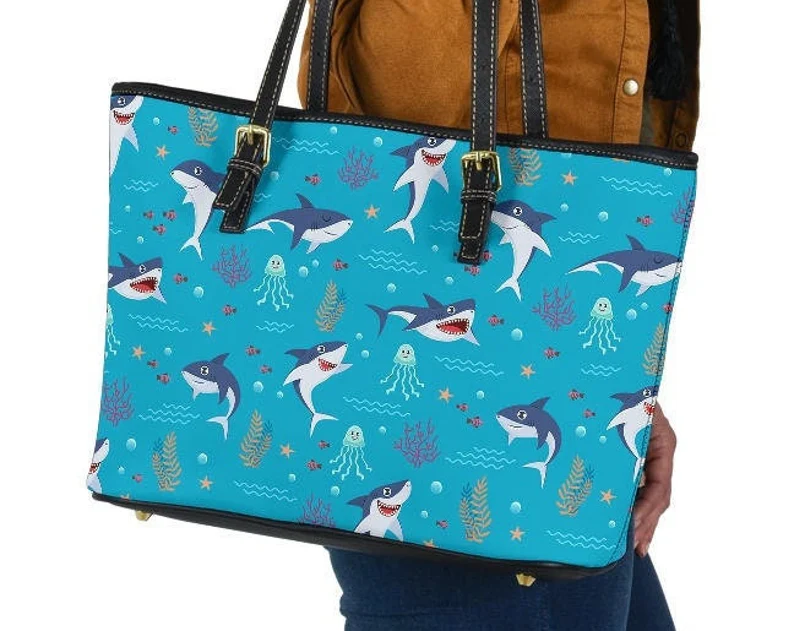 Shark leather handbag - shoulder tote bag 205