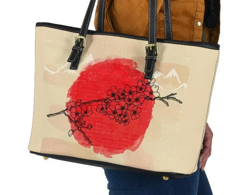 Japanese cherry leather handbag - shoulder tote bag 217