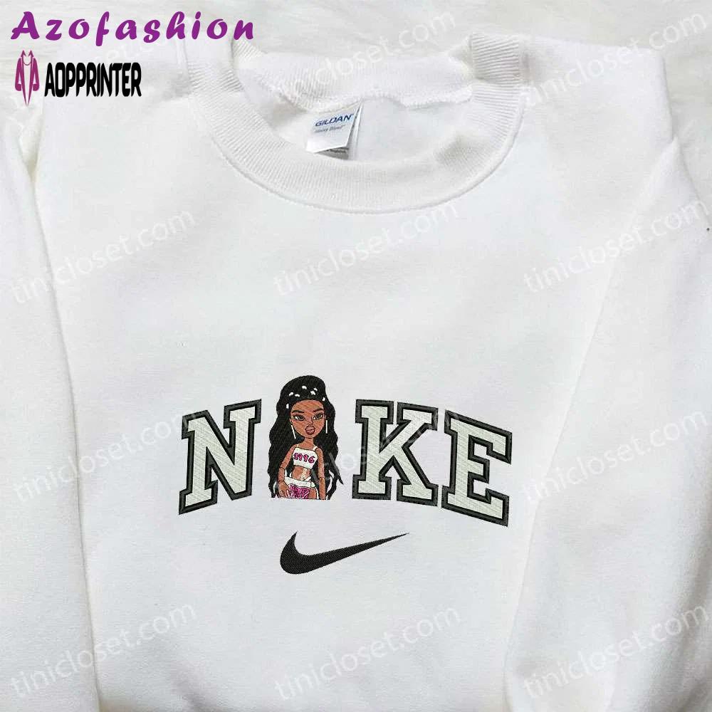 1996 bratz doll x nike embroidered sweatshirt: cartoon hoodie perfect family gifts Embroidered Shirt
