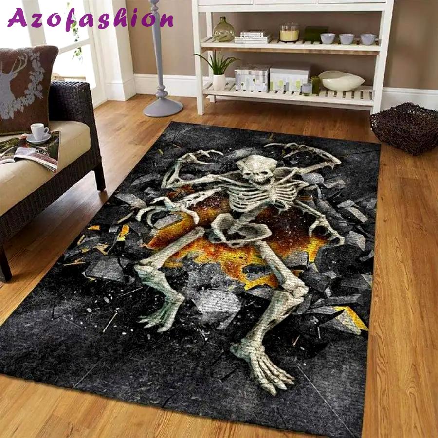 3d skeleton halloween area rug living room rug home decor 190908 modern floor decor Rectangle Rug