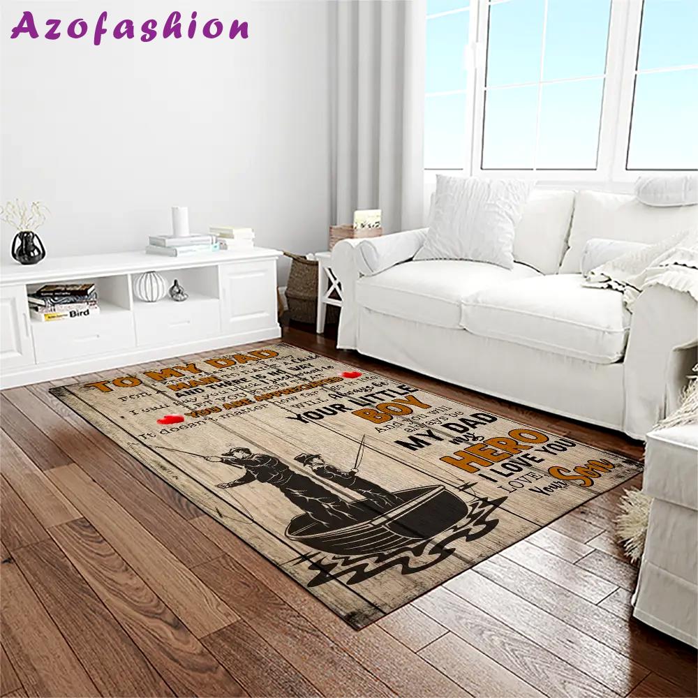 A letter to my dad, who love fishing with me quote area rug meaningful gift for father’s day 01 Rectangle Rug