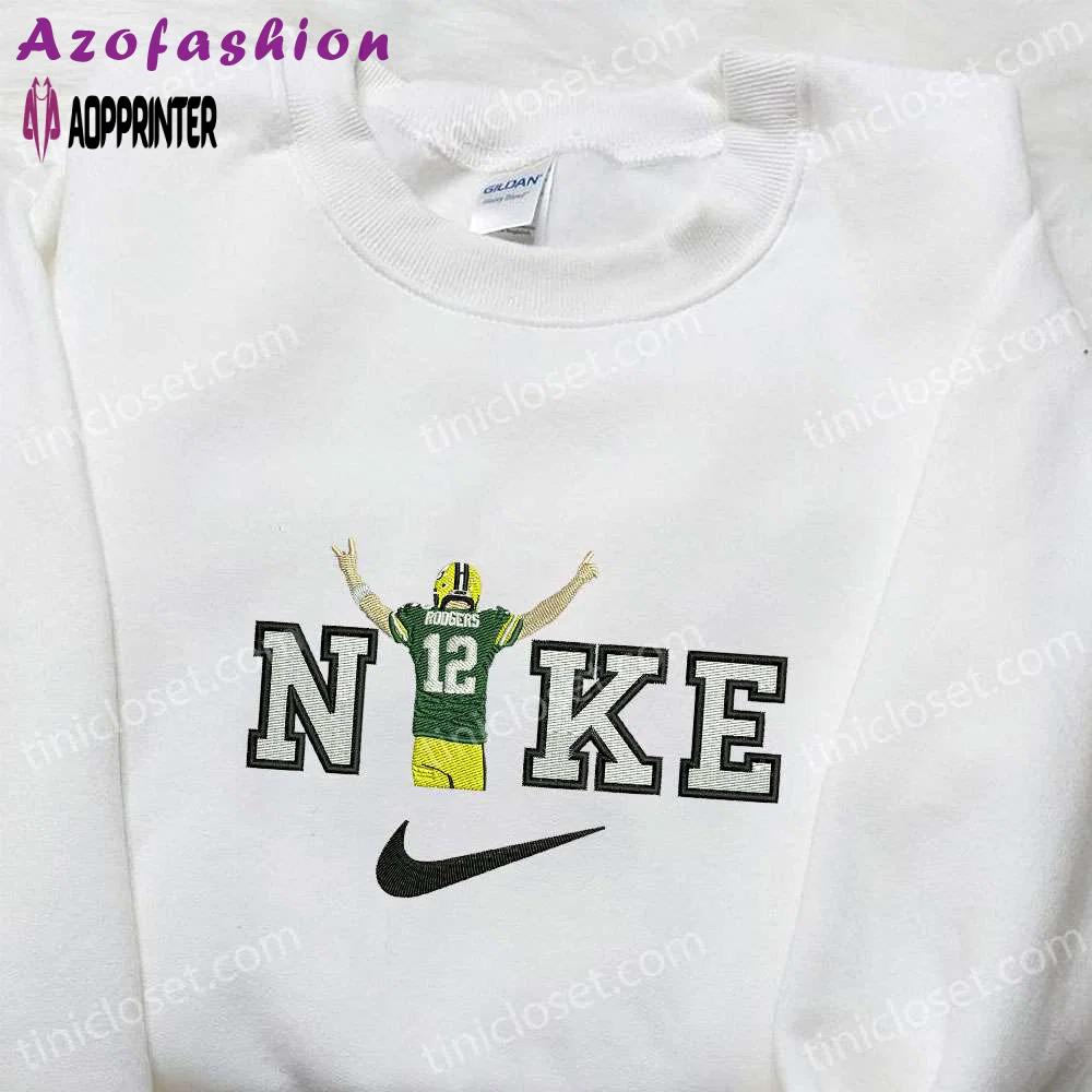 Aaron rodgers x nike nfl embroidered shirt sweatshirt & hoodie: premium sportswear collection Embroidered Shirt