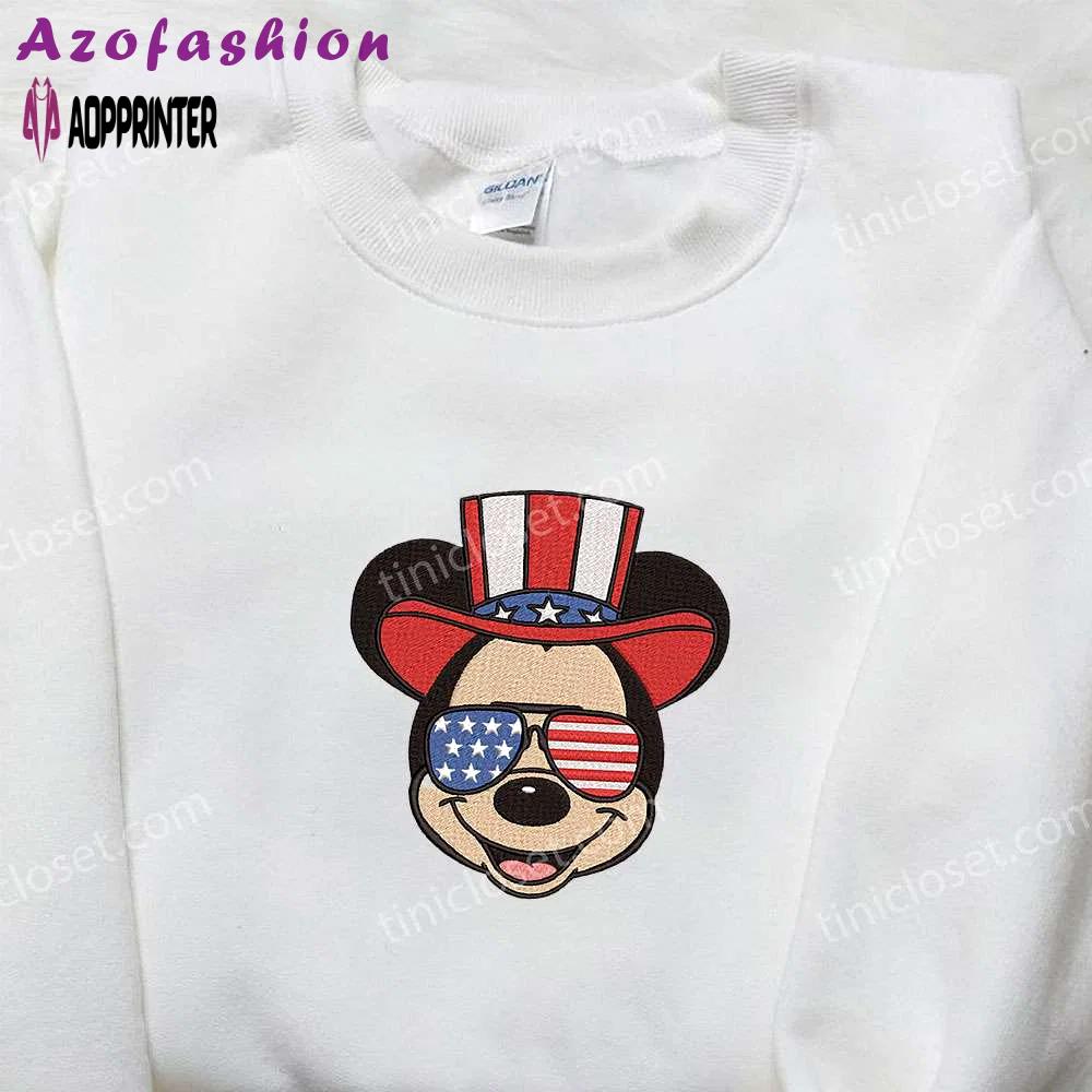 America mickey embroidered shirt: best patriotic disney shirt Embroidered Shirt
