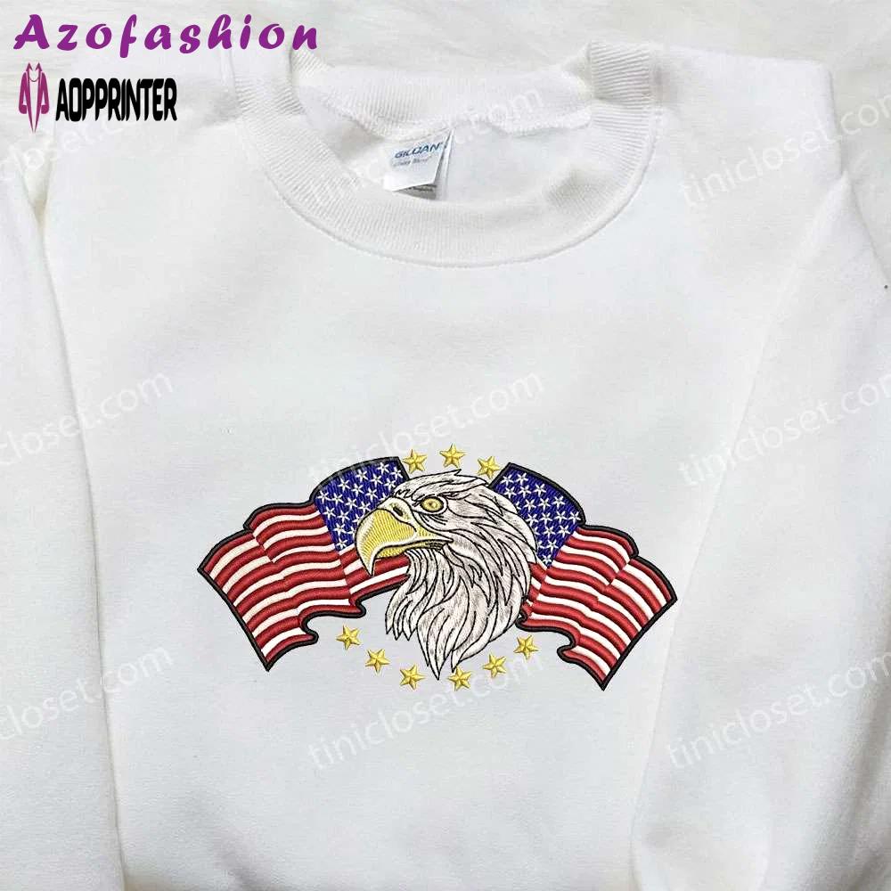 American flag & eagle embroidered shirt: perfect national day gifts best patriotic shirts Embroidered Shirt