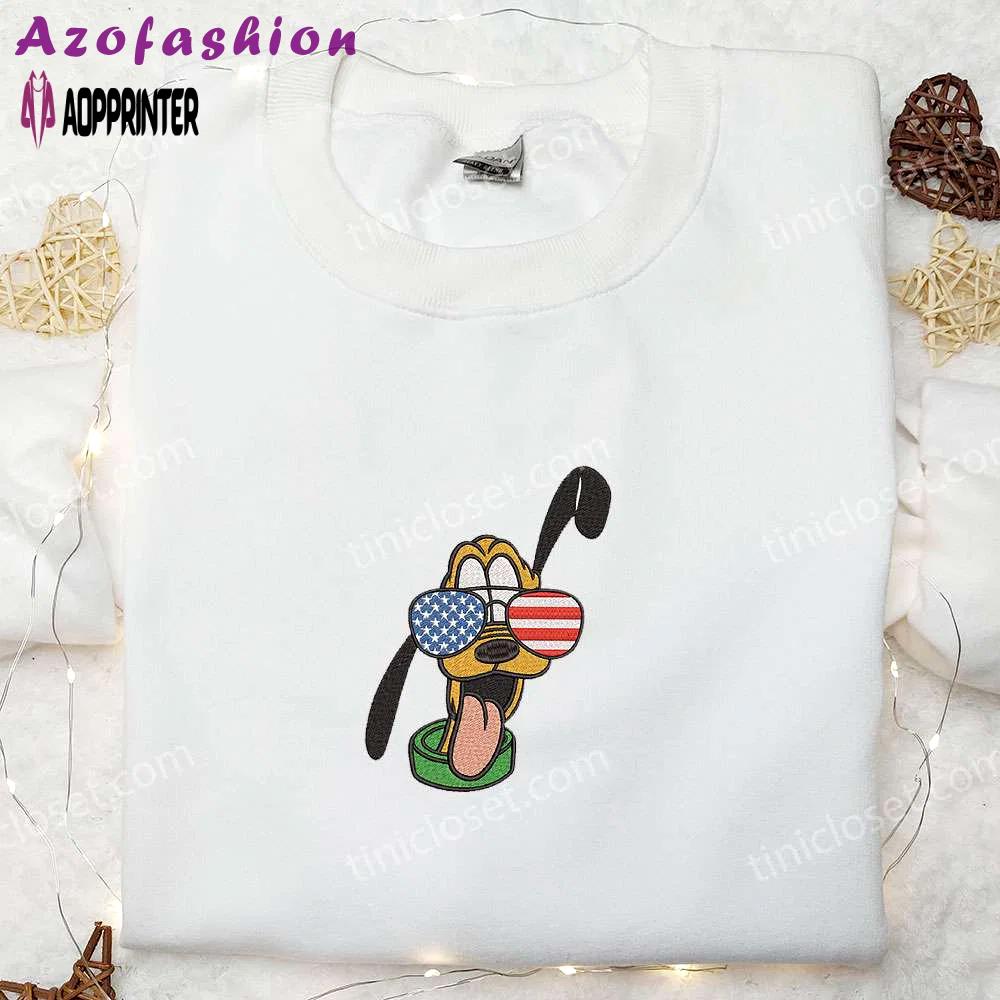 American pluto embroidered shirt: disney national day gift Embroidered Shirt