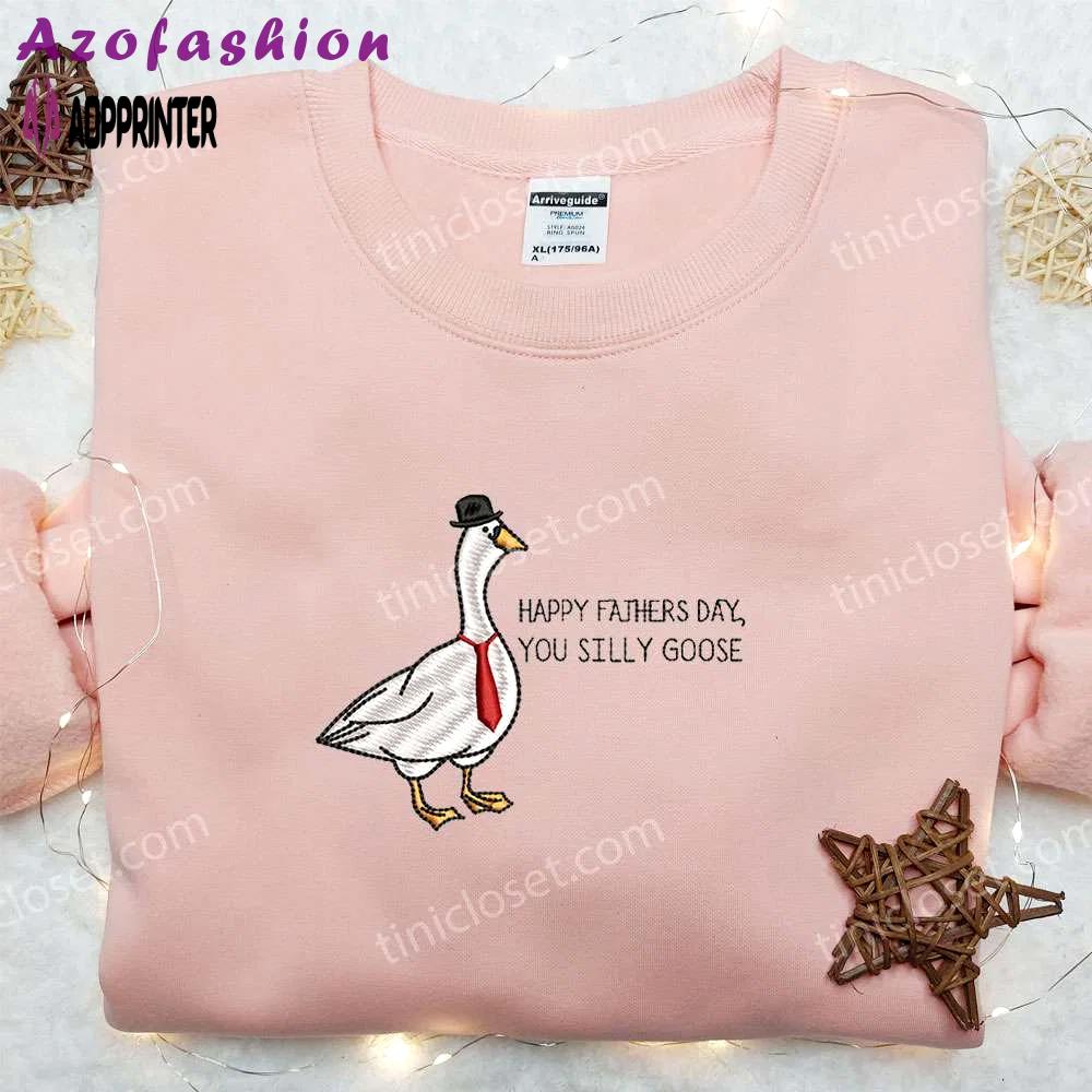 Animal embroidered shirt: silly goose happy father’s day gift Embroidered Shirt