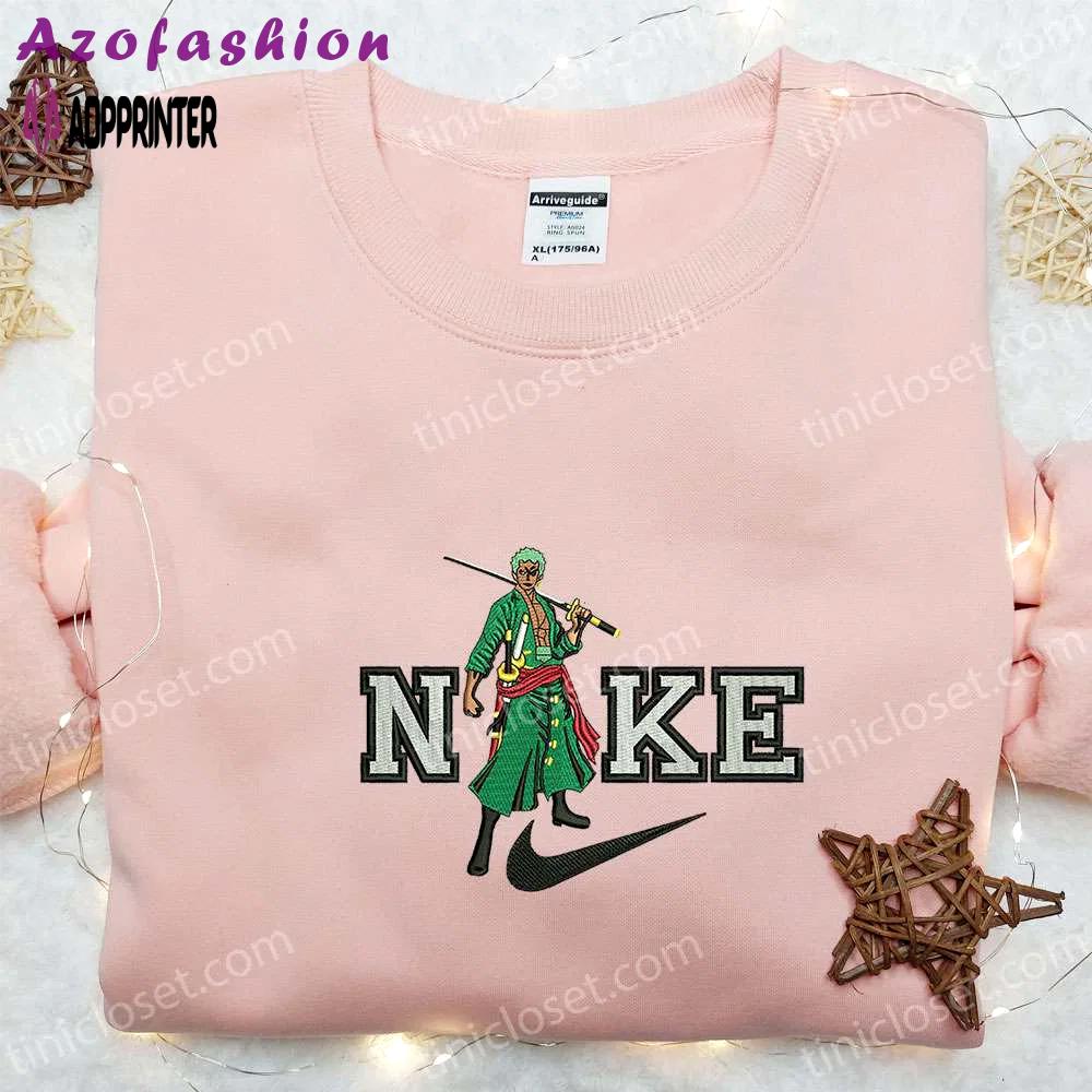 Anime embroidered sweatshirt: roronoa zoro x nike & one piece nike inspired hoodie Embroidered Shirt