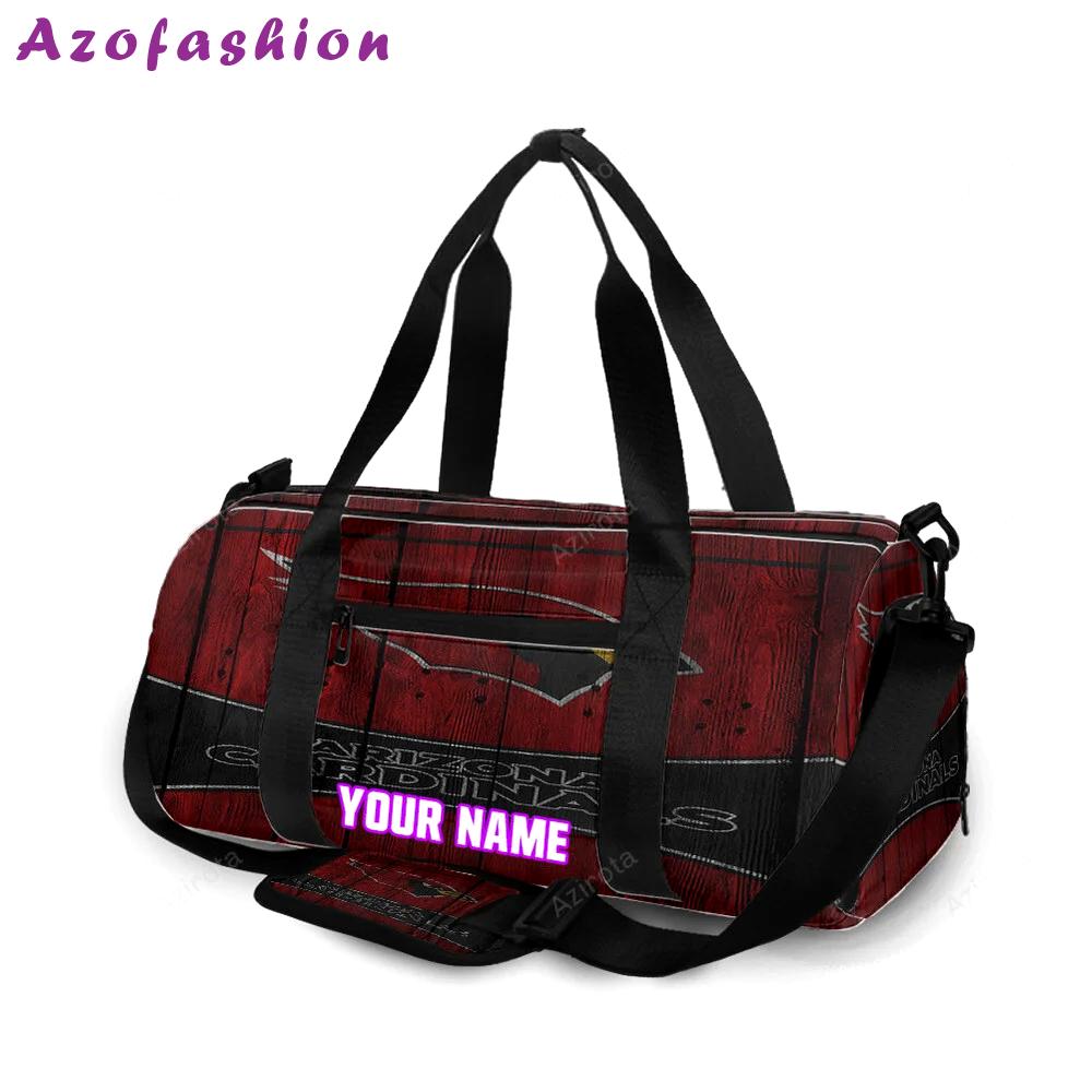 Arizona cardinals logo wooden personalized name travel bag gym bag 697 Travel Bag