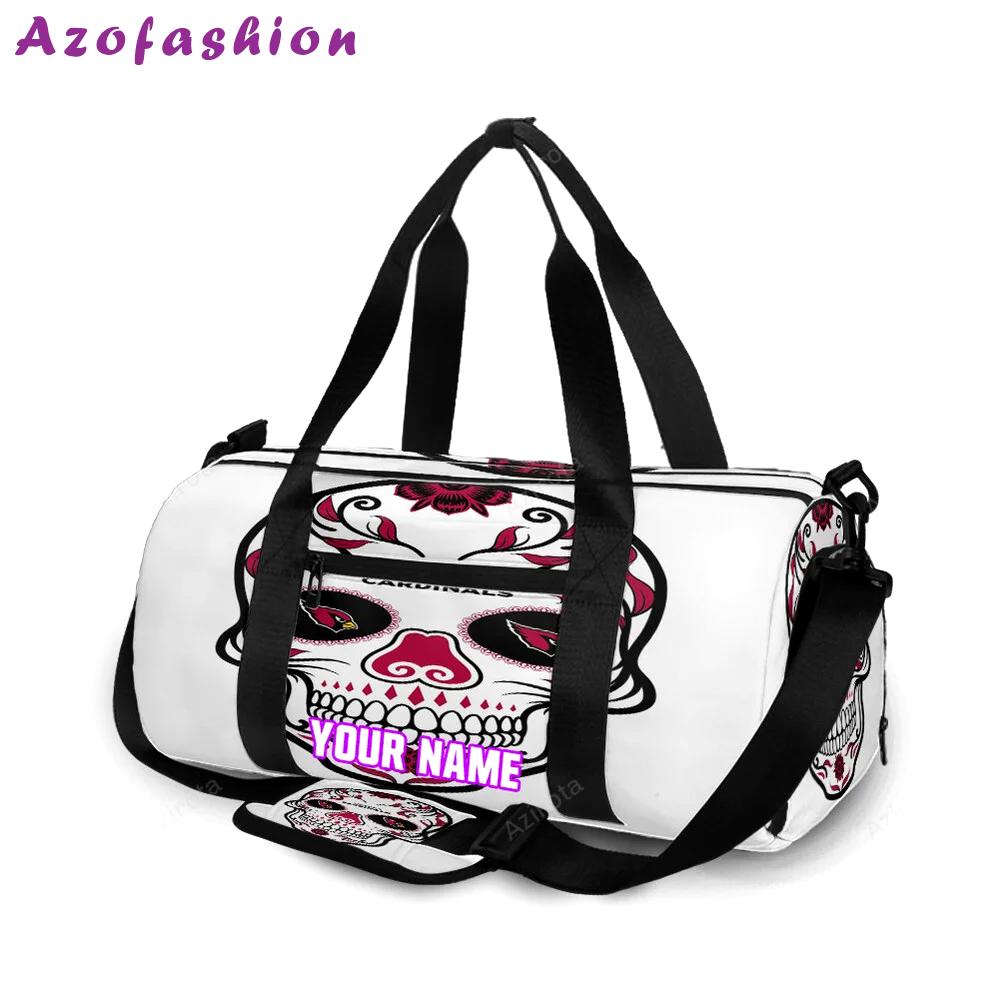 Arizona cardinals sugar skull v1 personalized name travel bag gym bag 1633 Travel Bag