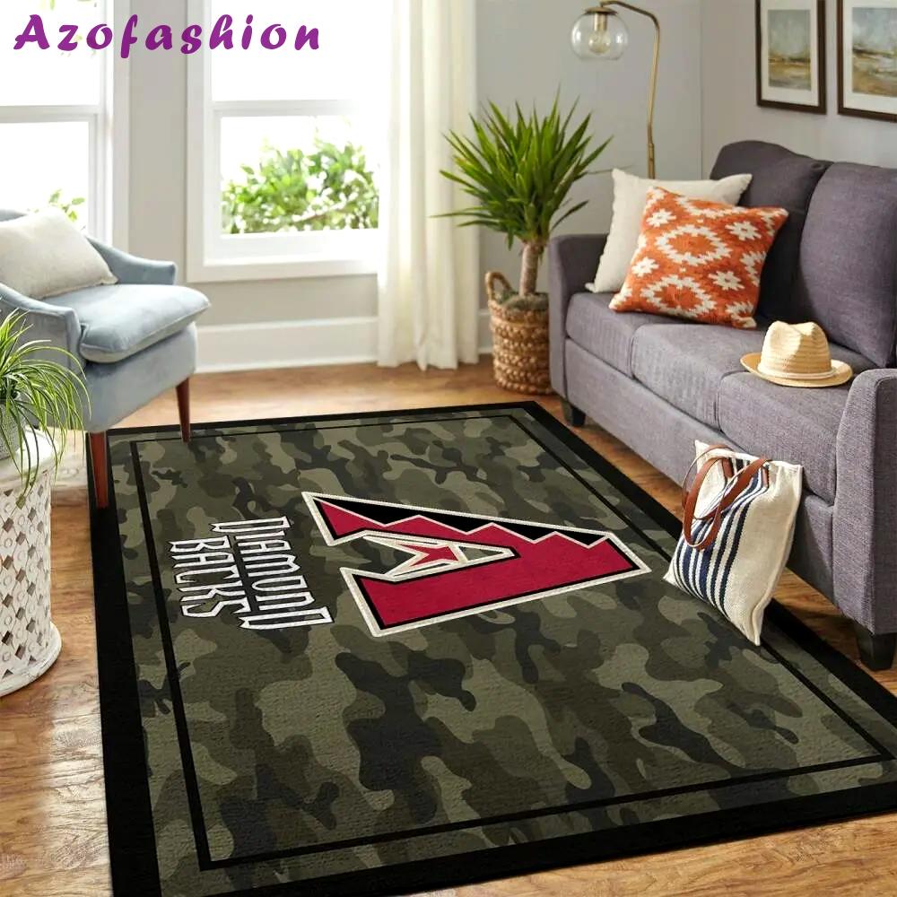 Arizona diamondbacks camo style area rug mlb team logo carpet 1 Rectangle Rug