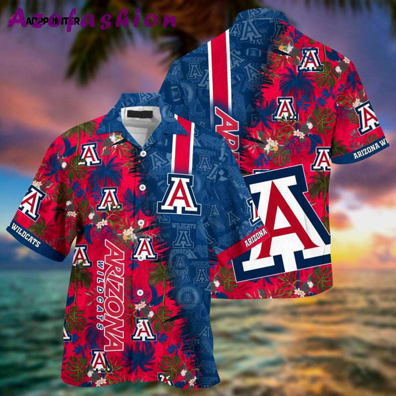 Arizona wildcats red blue tropical summer hawaiian shirt Hawaii Shirt