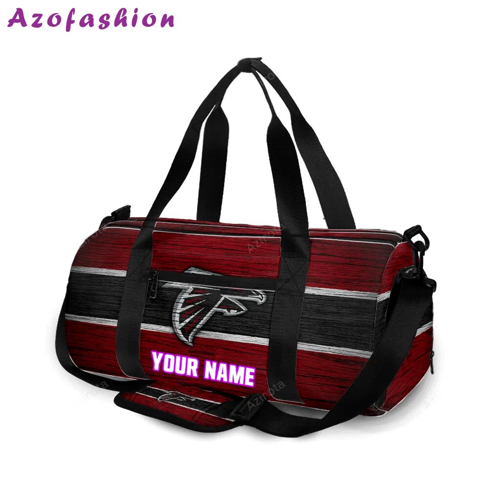 Atlanta falcons wood texture personalized name travel bag gym bag 1175 Travel Bag