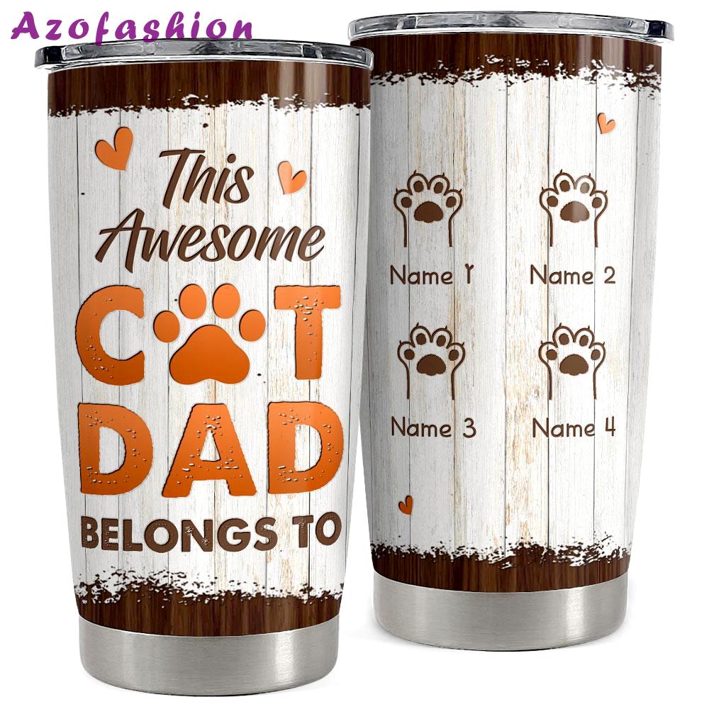 Awesome cat dad personalized tumbler cup Personalized Tumbler