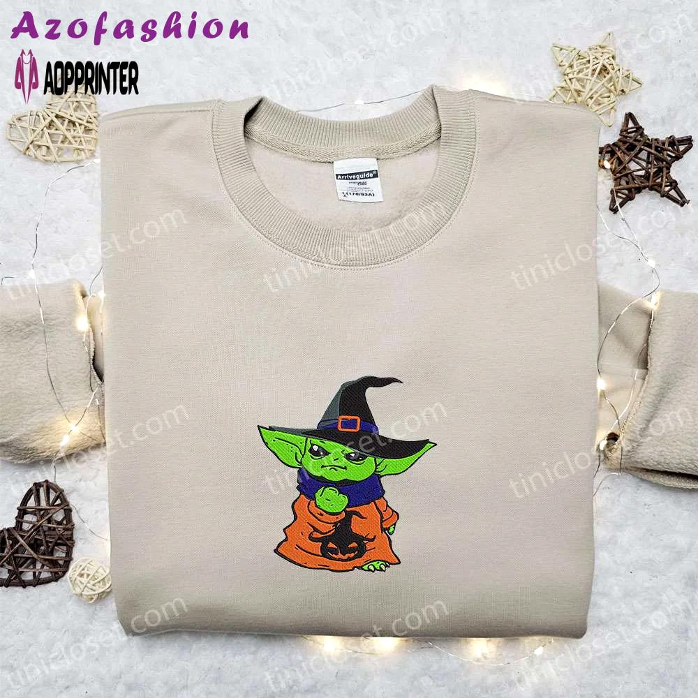 Baby yoda embroidered sweatshirt movie hoodie halloween shirt – cute & cozy apparel Embroidered Shirt