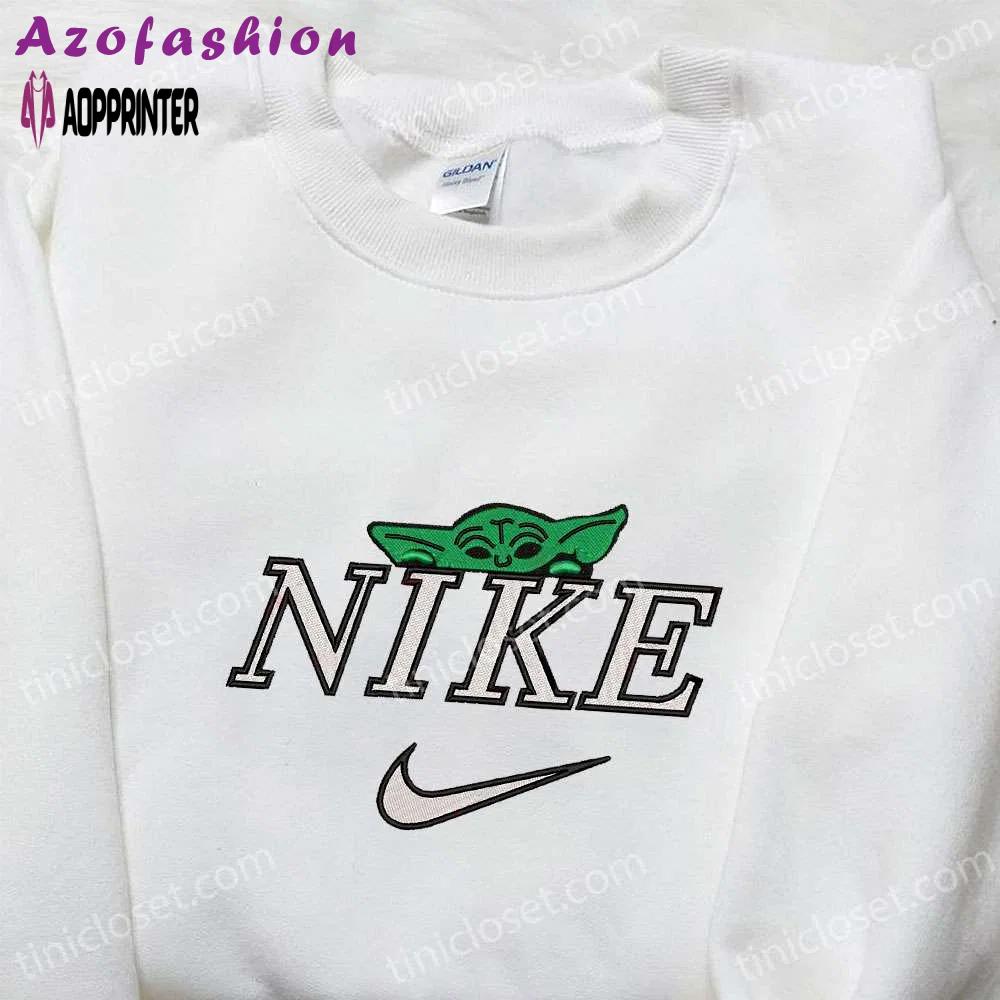 Baby yoda x nike movie embroidered shirt – star wars inspired apparel Embroidered Shirt