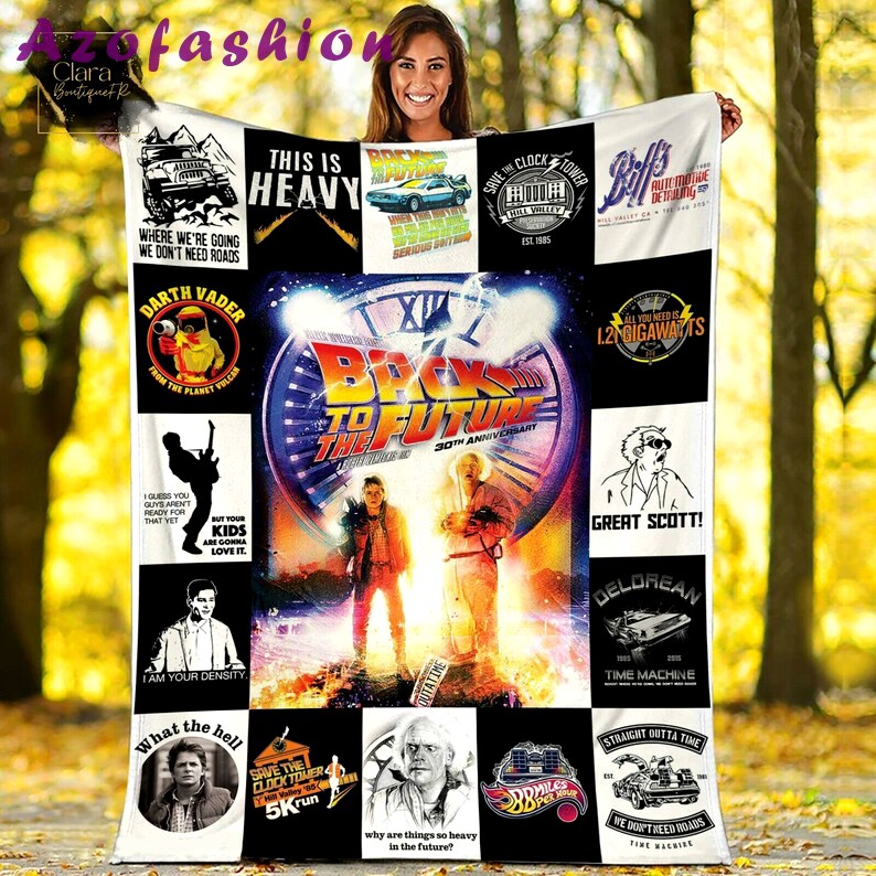 Back to the future marty mcfly fleece blanket, mink sherpa blanket, back to the future movie blanket, science fiction film quilt Quilt Blanket