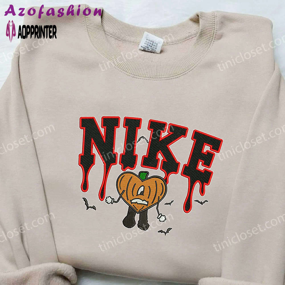 Bad bunny x nike halloween embroidered shirt: spook up your style with the weeknd & nike! Embroidered Shirt