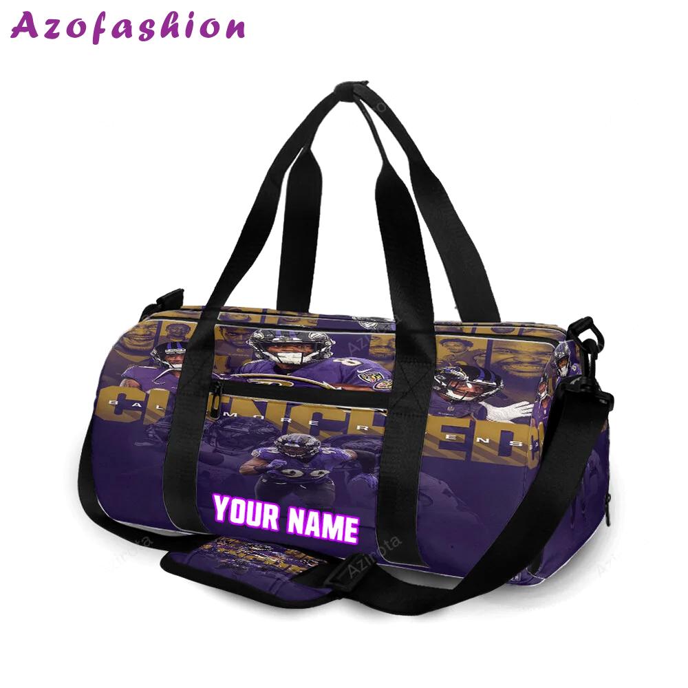 Baltimore ravens clinched team2 personalized name travel bag gym bag 1777 Travel Bag