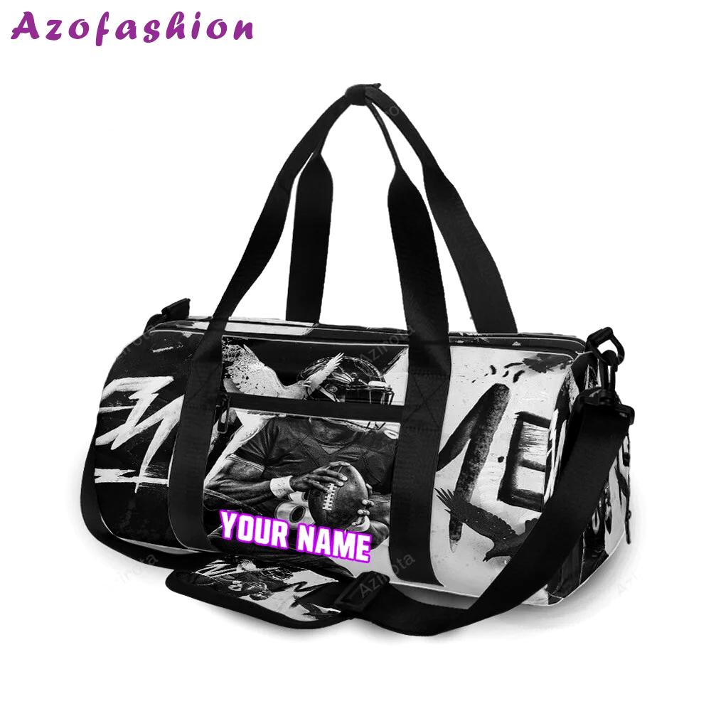 Baltimore ravens lamar jackson 8 v18 personalized name travel bag gym bag 1169 Travel Bag