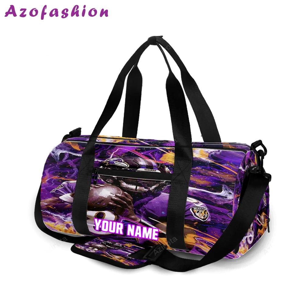 Baltimore ravens lamar jackson 8 v6 painting personalized name travel bag gym bag 1170 Travel Bag