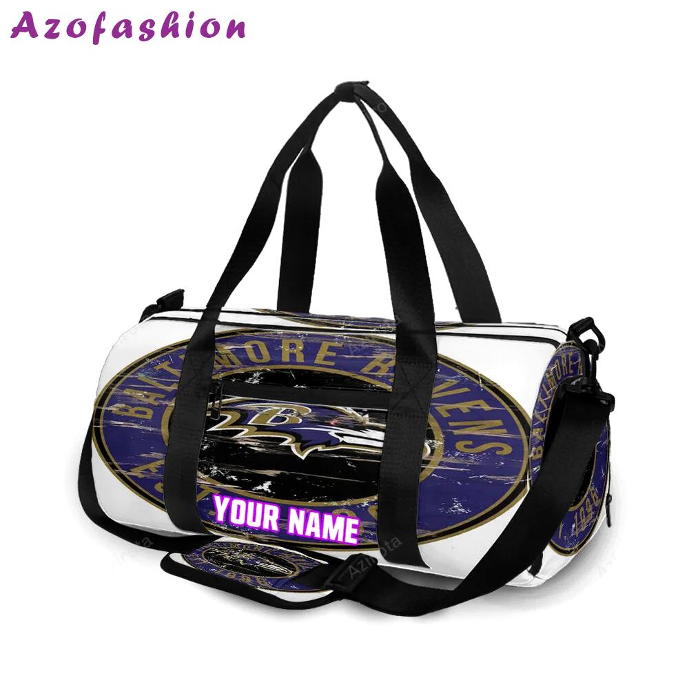 Baltimore ravens logo vintage personalized name travel bag gym bag 756 Travel Bag