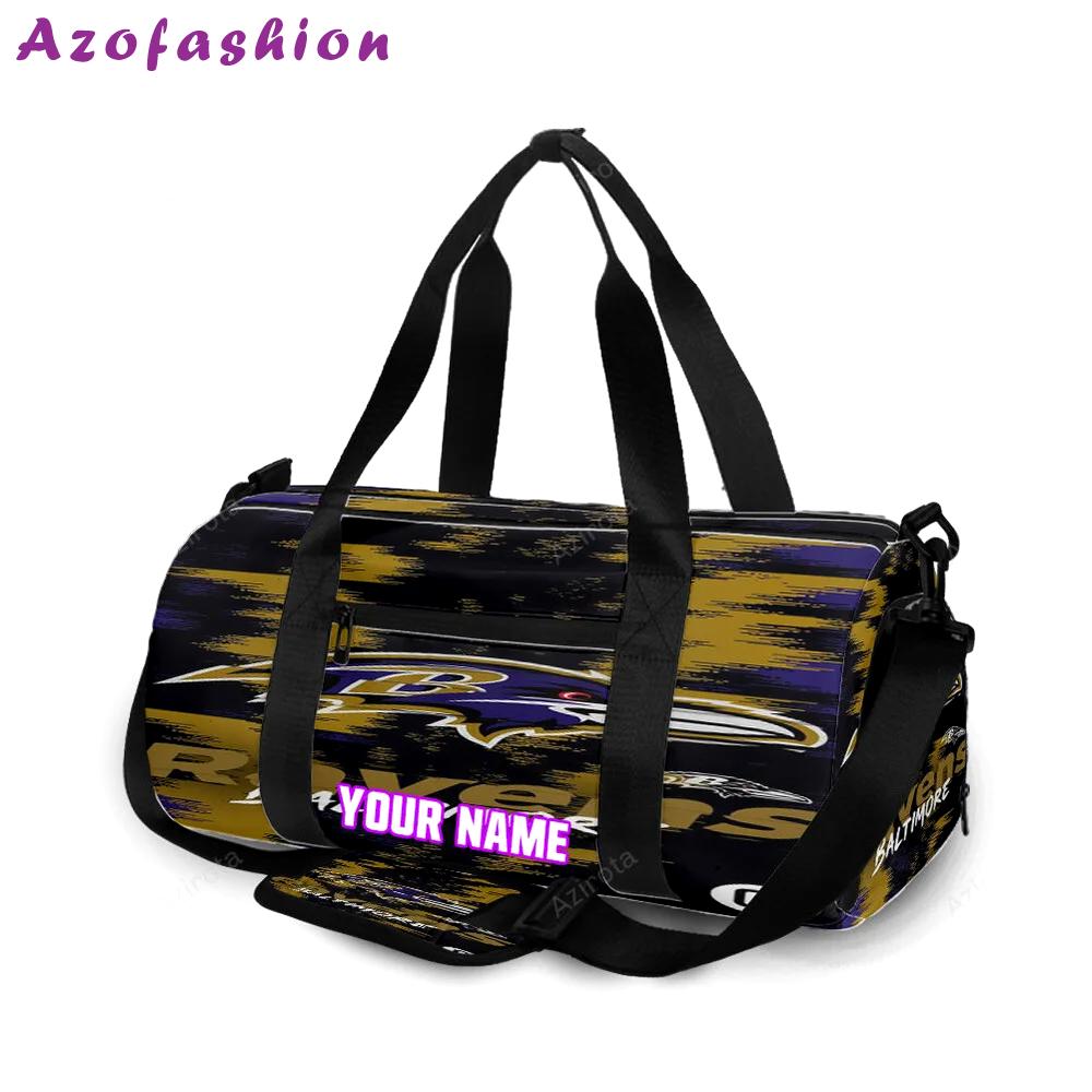 Baltimore ravens texture3 personalized name travel bag gym bag 547 Travel Bag