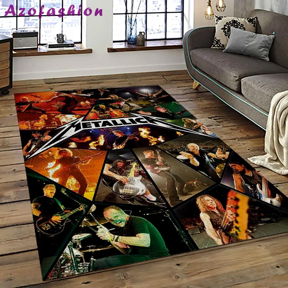 Band metallica music carpet rectangle area rug for living room bedroom decor ma22 Rectangle Rug