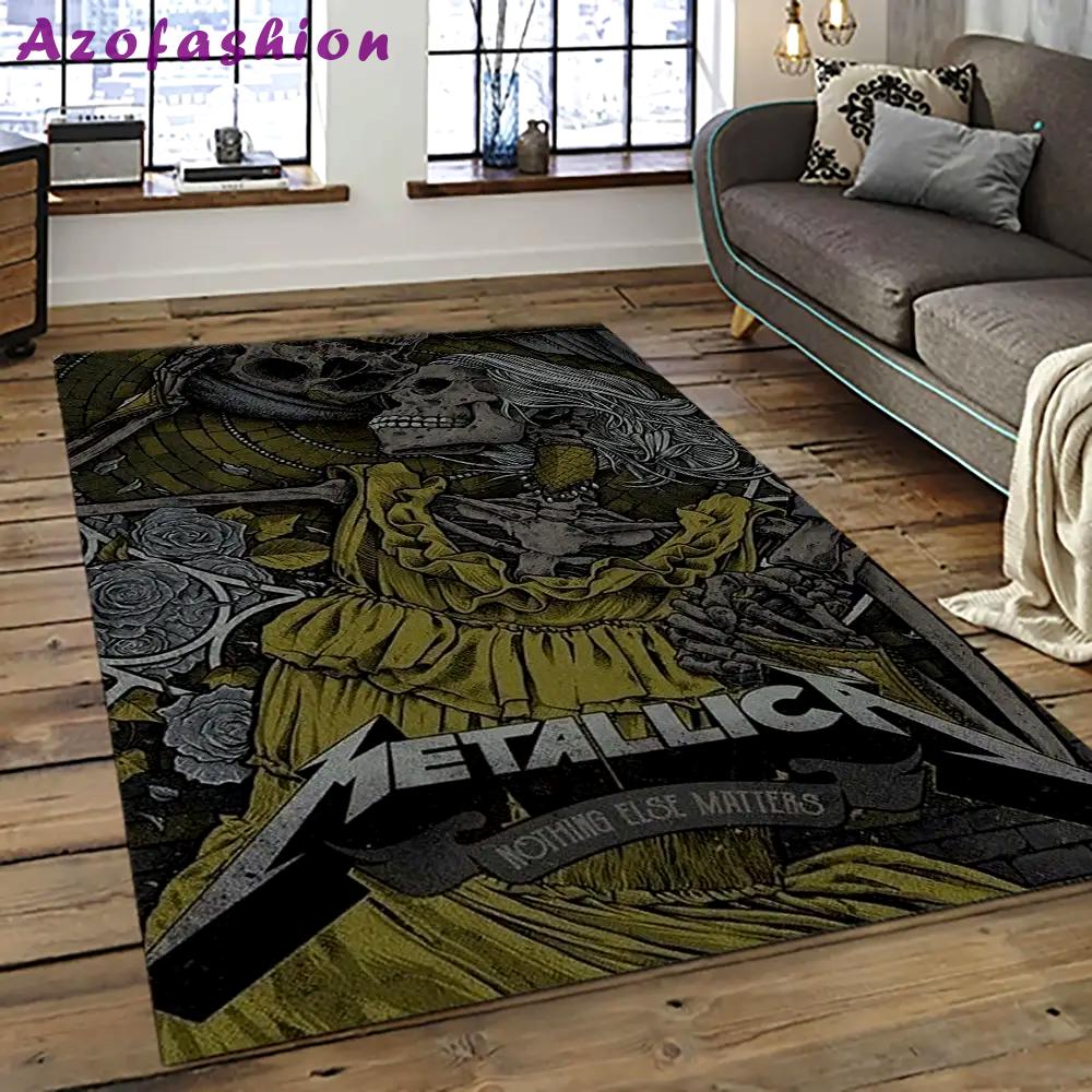 Band metallica music carpet rectangle area rug for living room bedroom decor ma34 Rectangle Rug