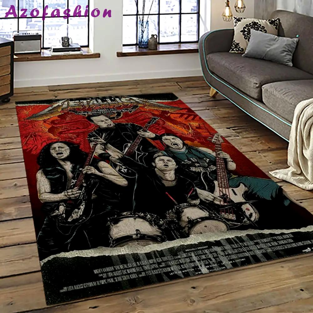 Band metallica music carpet rectangle area rug for living room bedroom decor ma42 Rectangle Rug