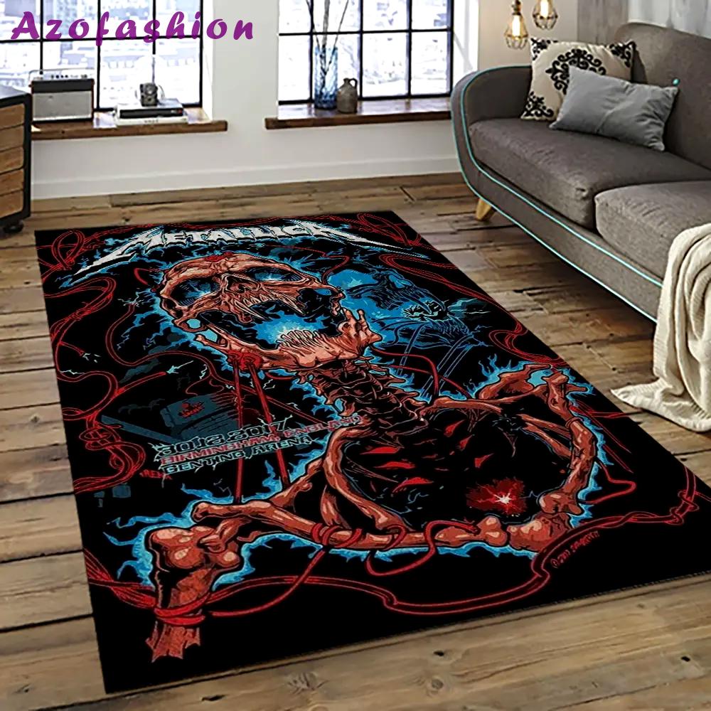 Band metallica music carpet rectangle area rug for living room bedroom decor ma52 Rectangle Rug