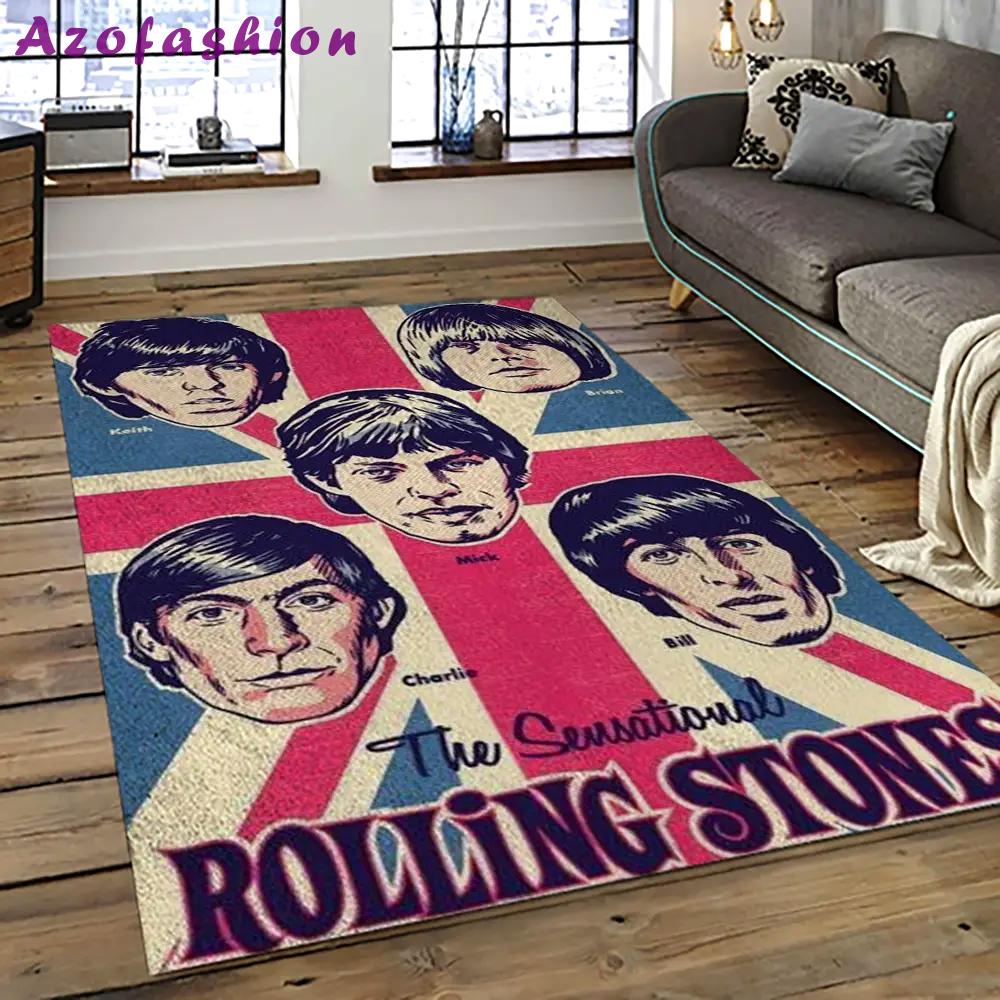 Band the rolling stones music carpet rectangle area rug for living room bedroom decor trs33 Rectangle Rug