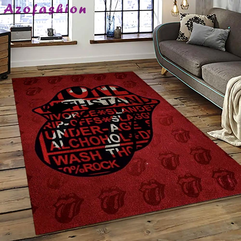 Band the rolling stones music carpet rectangle area rug for living room bedroom decor trs41 Rectangle Rug
