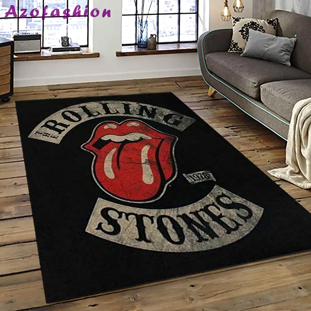 Band the rolling stones music carpet rectangle area rug for living room bedroom decor trs77 Rectangle Rug