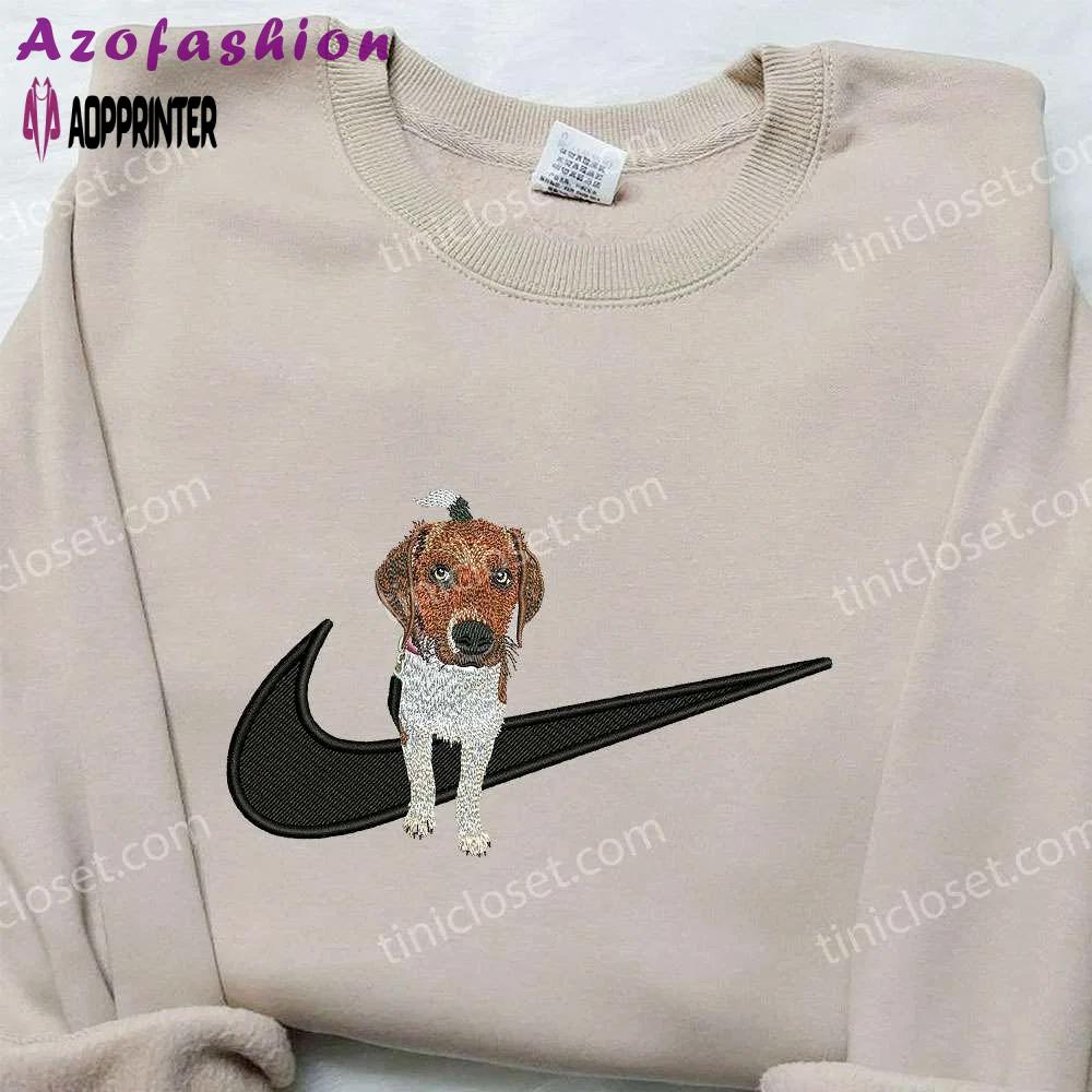 Beagle dog x nike embroidered shirt: animal-themed custom nike apparel Embroidered Shirt