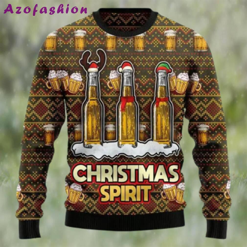 Beers christmas spirit ugly christmas sweater, faux wool sweater, international beer day, gifts for beer lovers, best christmas gifts for 2022 ? prinvity Christmas Ugly Sweater