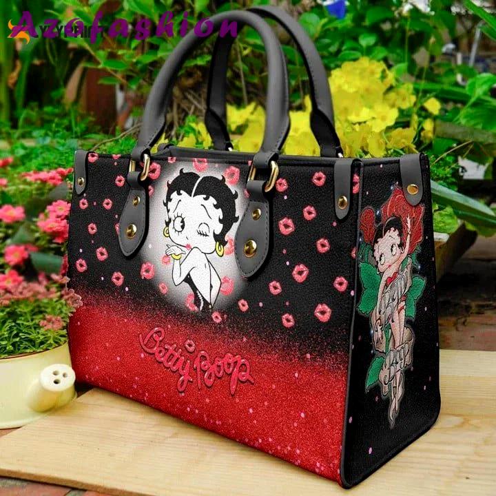 Betty boop 2 leather handbag gift for women 743 Women Leather Hand Bag