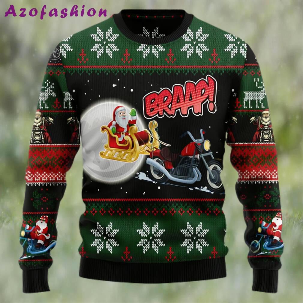 Biker santa xmas ugly christmas sweater Christmas Ugly Sweater