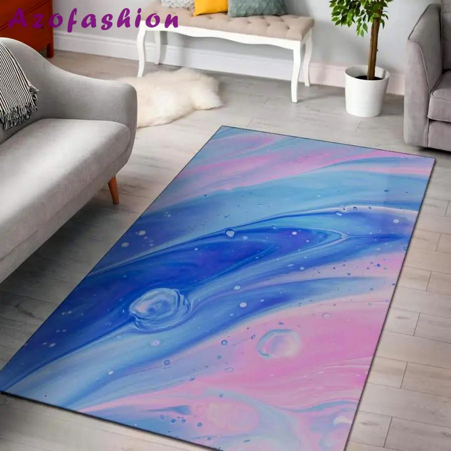Blue pink abstract painting area rug living room rug home decor carpet Rectangle Rug