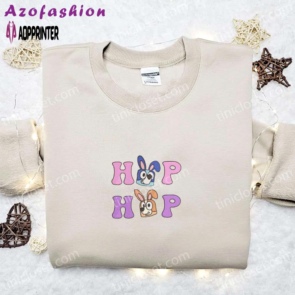 Bluey & bingo hop hop shirt thanksgiving hoodie best holiday gift idea Embroidered Shirt