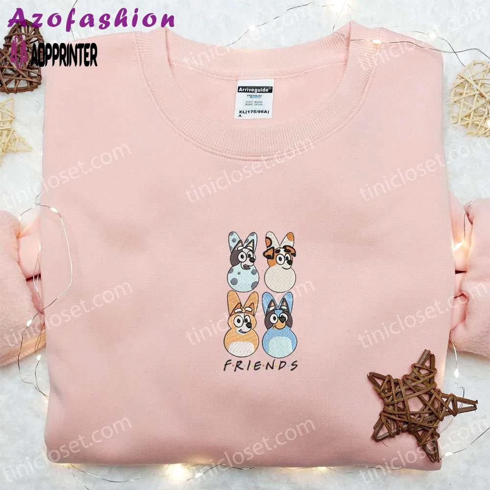 Bluey characters easter friends shirt & cartoon hoodie: thanksgiving day gift idea Embroidered Shirt