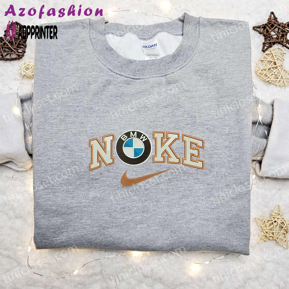 Bmw car x nike embroidered sweatshirt & transportation shirt: nike inspired apparel Embroidered Shirt