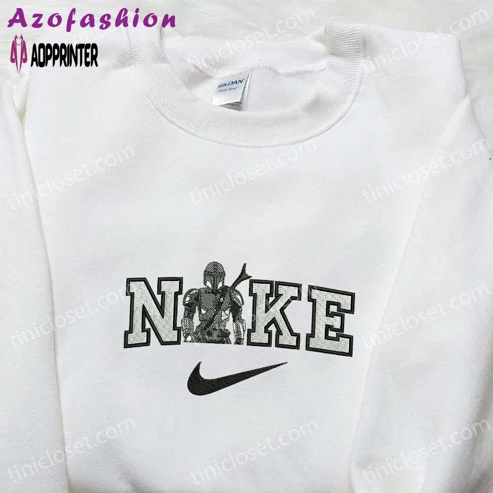 Boba fett star wars x nike embroidered sweatshirt: best nike inspired hoodie for birthday gifts Embroidered Shirt